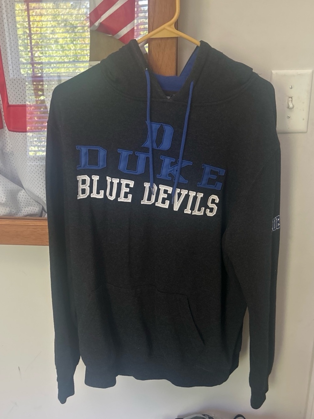 Colosseum Black Hoodie with Blue and White Duke Lettering